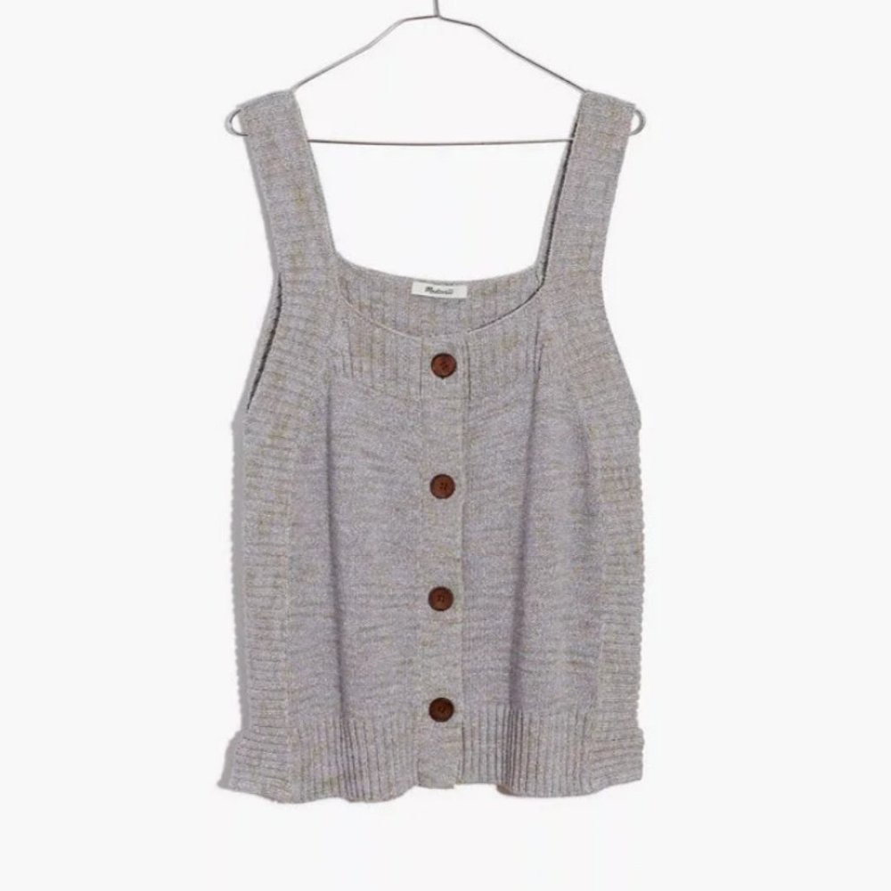 Madewell Marled Rowe button sweater tank size S